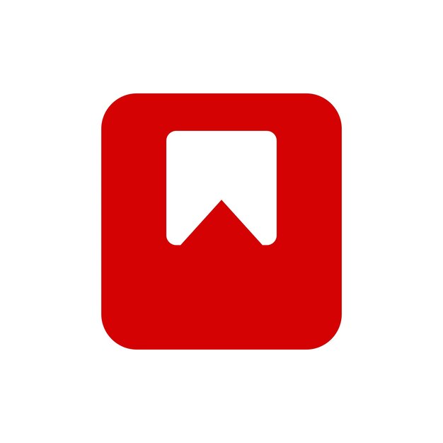 Икона закладки Красная квадратная кнопка Плоский стиль дизайна eps 10 ресурсы графический элемент дизайн Вектор