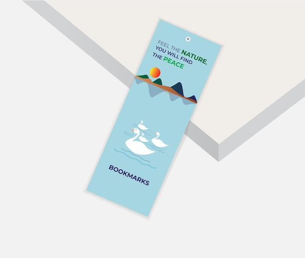 a bookmark that says 'feel the nature' on it