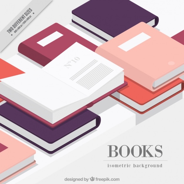 Vector books background in isometric style