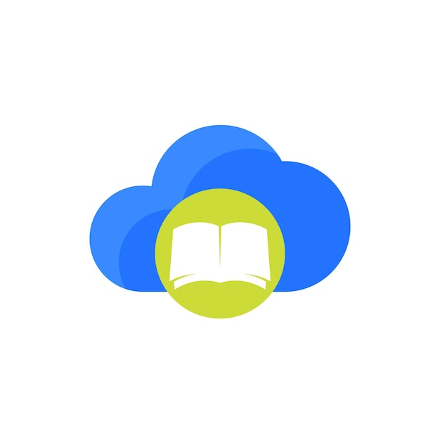 books in cloud vector icon