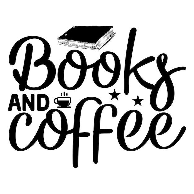 books and coffee SVG