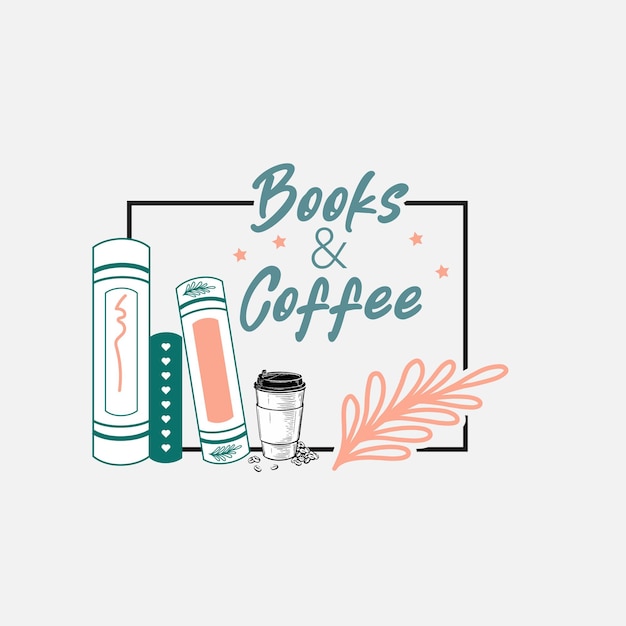 books and coffee t shirt design