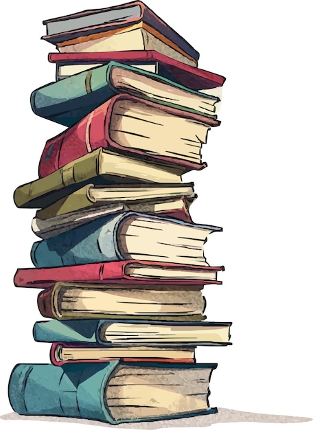 Books doodle vector