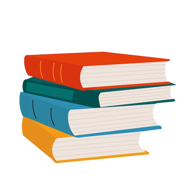 Vector books in flat style on white background vector