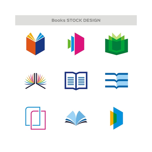 Vector books logo set