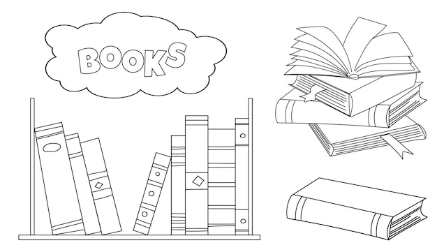 Books paintings in vector