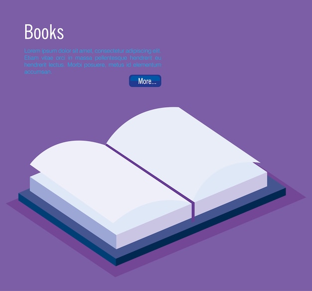 books school isometric icons vector illustration design