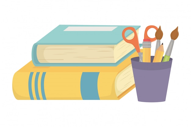 Books and school supplies design