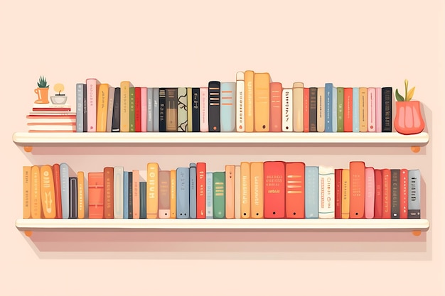 Stile di illustrazione degli scaffali dei libri
