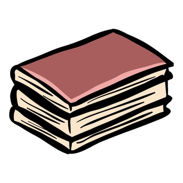 Books Stack Hand Drawn Doodle Icon