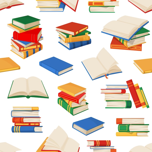 Books textbooks and bestsellers seamless pattern