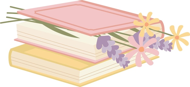 books with flowers