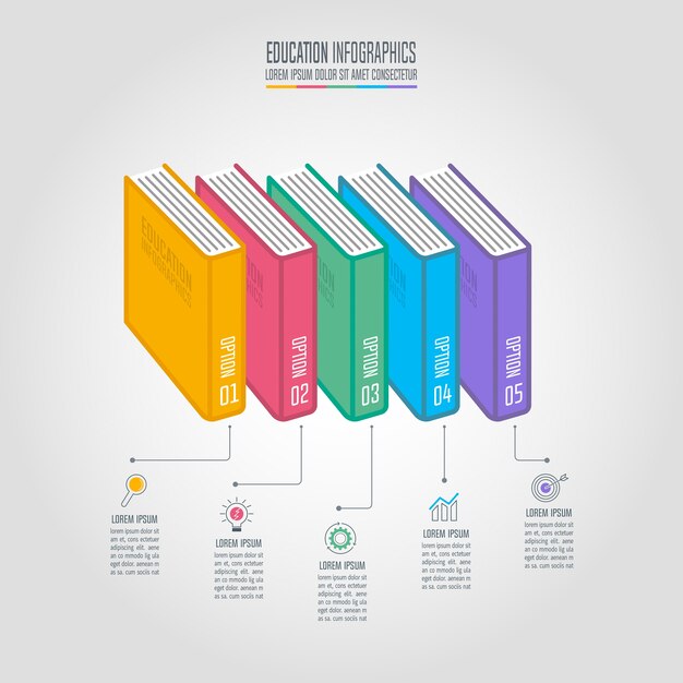 Vector books with timeline infographic design vector.