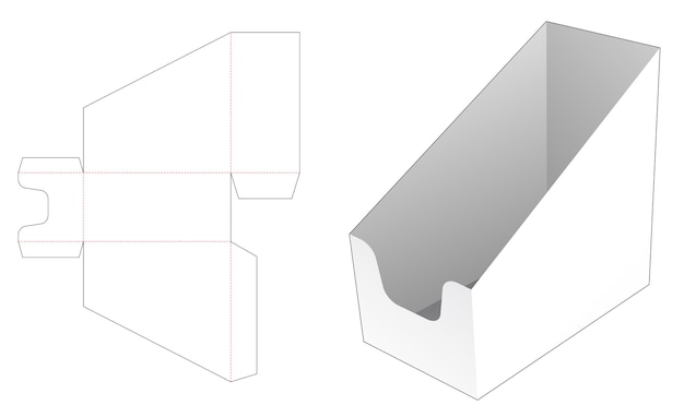 Bookshelf box die cut template