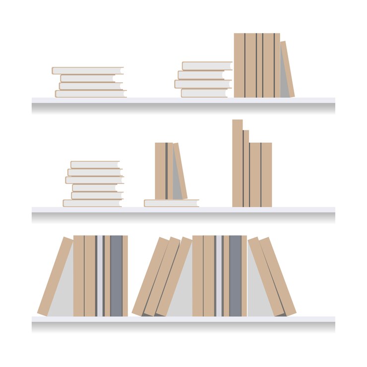 Книжная полка плоской иллюстрации. Книжный магазин Литература