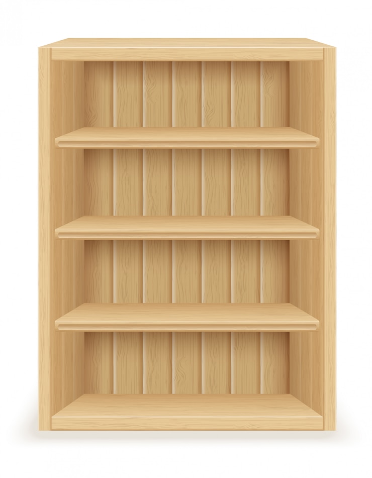 Vector 木製の本棚の家具