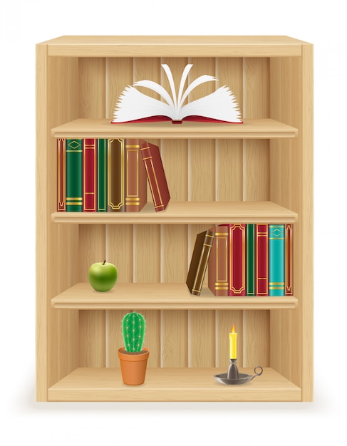 Vector bookshelf furniture made of wood