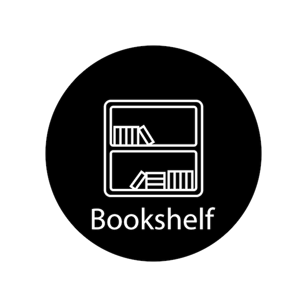 本棚のアイコン ベクトル テンプレート イラスト ロゴ デザイン
