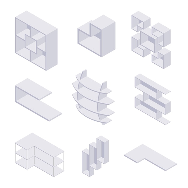 Bookshelf isometric