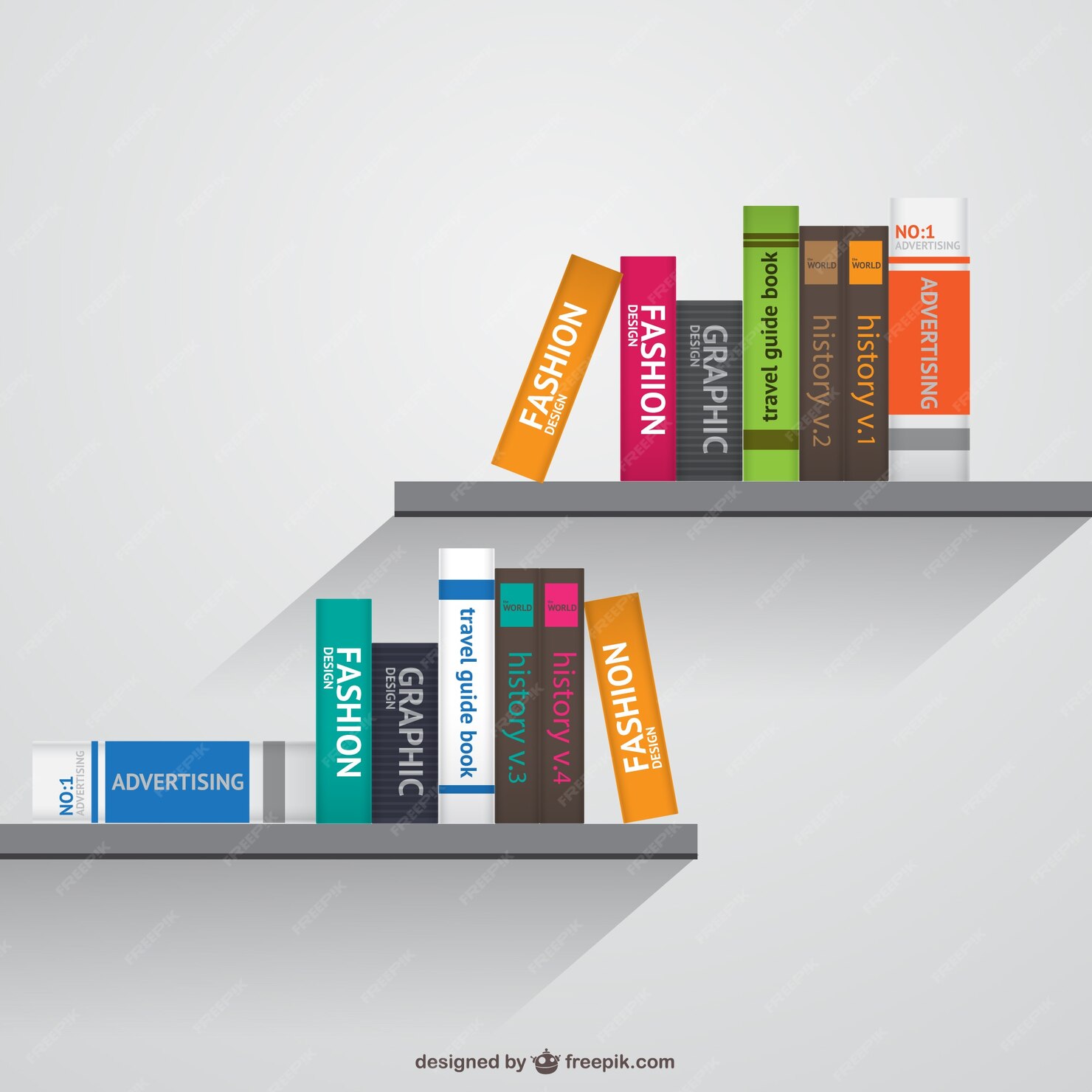 Книги на полке вектор