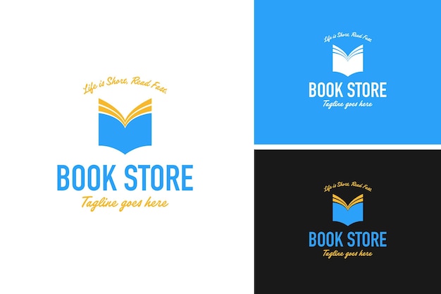 Bookstore logo design vector illustration template idea