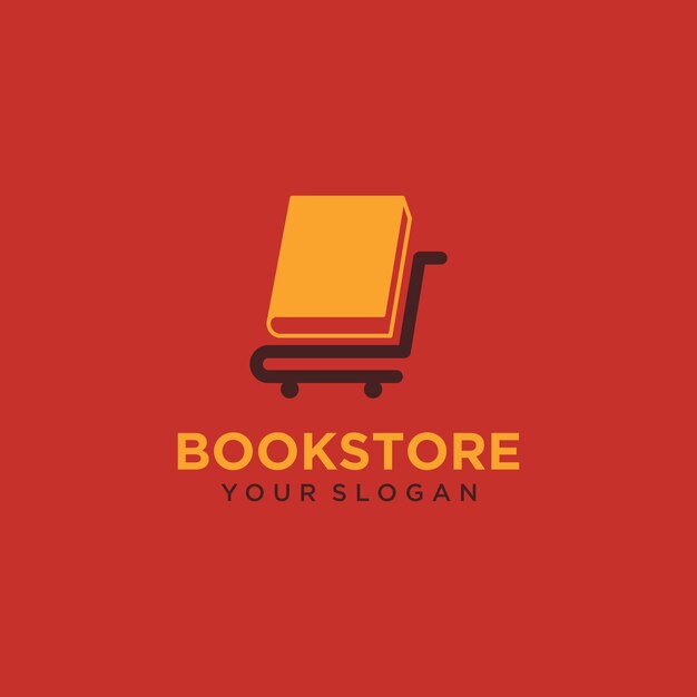 bookstore logo design with trolley