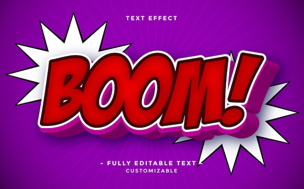 Boom 3d text effect fully editable vector or eps