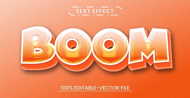 Vector boom bewerkbaar 3d-teksteffect met smart object premium psd