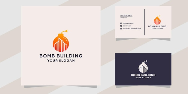 boom building logo and business card template