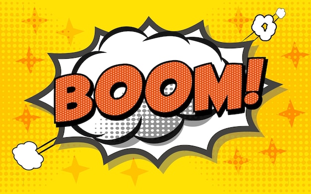 boom! comic speech 3d text style effect