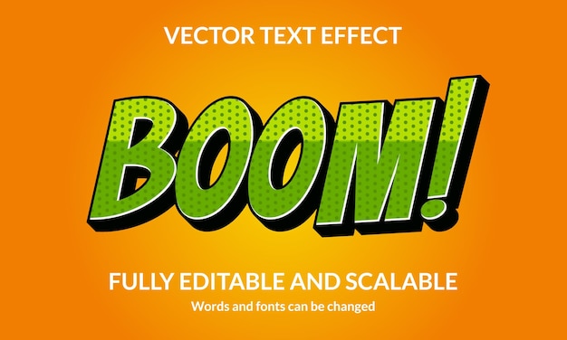 Vector boom editable 3d text style effect