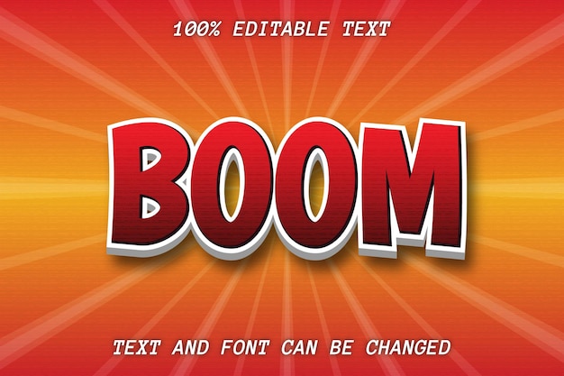 Vector boom editable text effect comic style