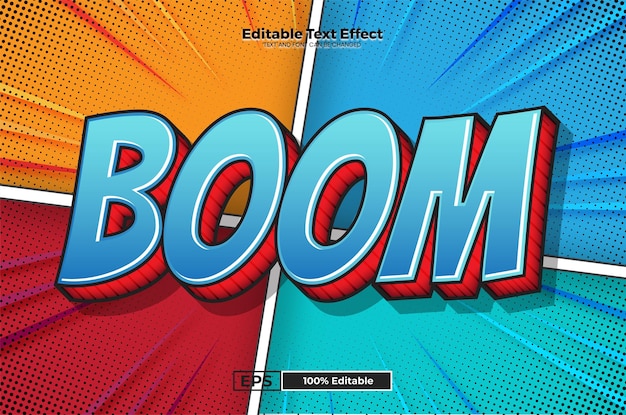 Boom editable text effect in modern trend style