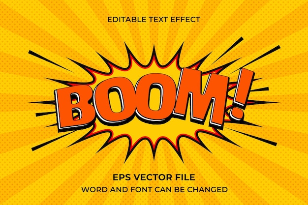 Boom editable text effect template