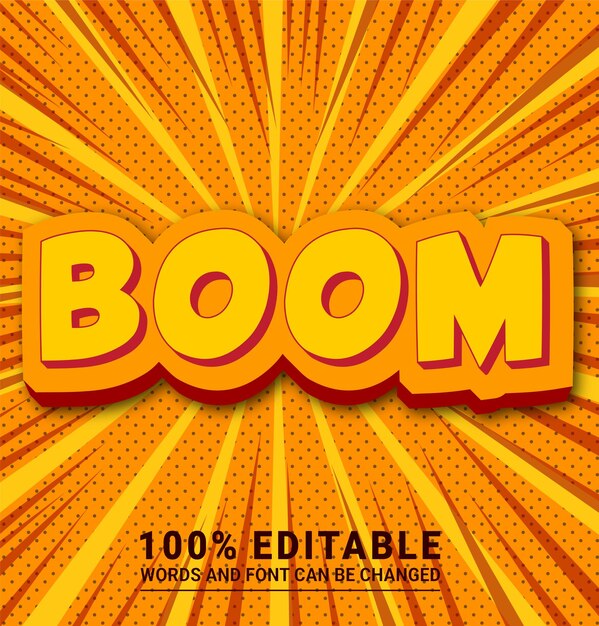 Boom editable text effect vector