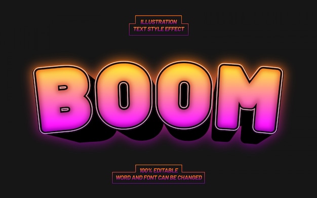 Boom gradient text style effect