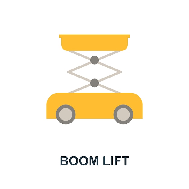 Значок Boom Lift Простой элемент из строительной коллекции Значок Creative Boom Lift для шаблонов веб-дизайна инфографика и многое другое