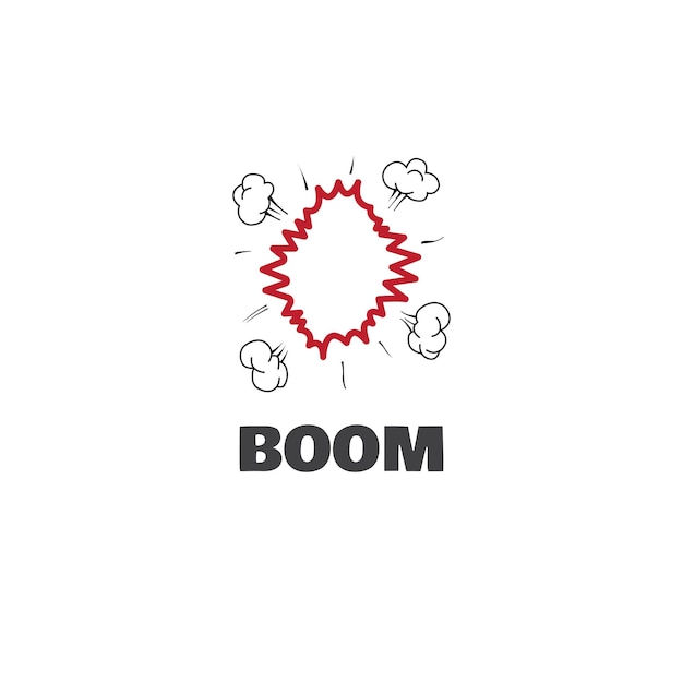 Concetto di design grafico del logo boom. elemento boom modificabile, può essere utilizzato come logo, icona, modello nel web e stampa