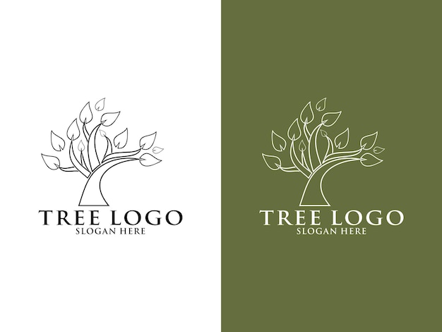 Boom Logo vector Abstracte Tree Line Logo ontwerpsjabloon