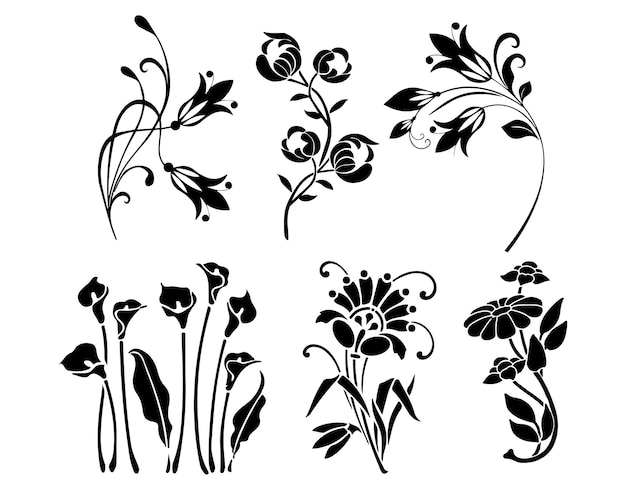 Boom met bladeren vector bloemen planten bladeren handgetekende illustratie