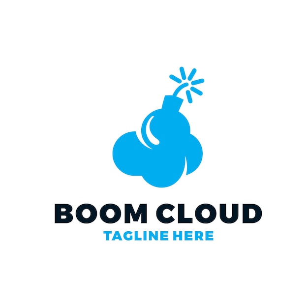 Boom met cloud logo ontwerpsjabloon