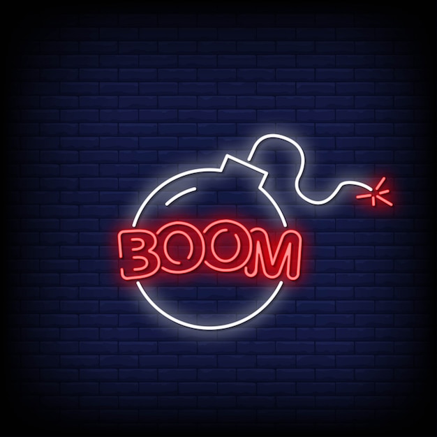 Boom neon signs style text