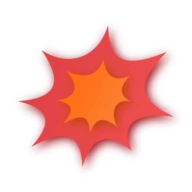 Boom! Papier gesneden tekstballon. Achtergrond met papier gesneden explosie. vector illustratie