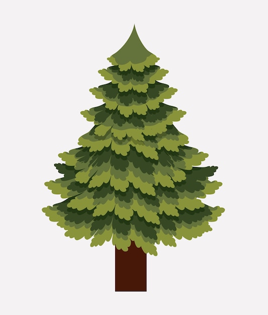 Boom pine kerstmis pictogram vector grafische illustratie