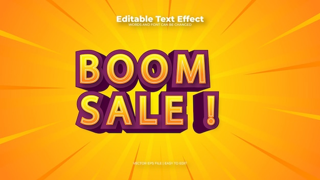 Boom sale orange editable text effect