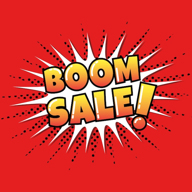 Boom sale with comic style