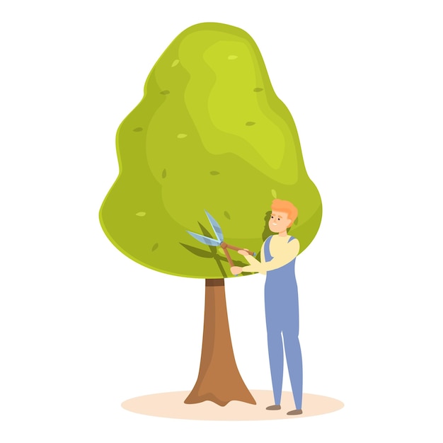 Boom snoeien mes pictogram cartoon vector Tuin hedge Gras werknemer