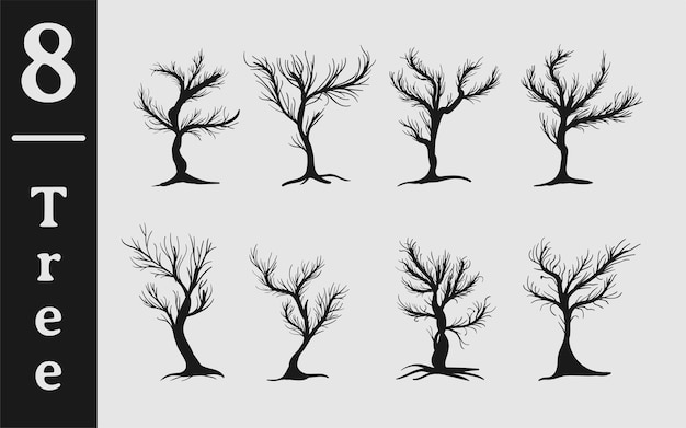 Vector boom teken element natuur bos illustratie