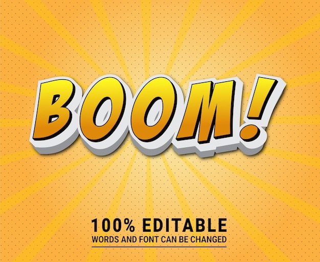 Boom teksteffect bewerkbare vector