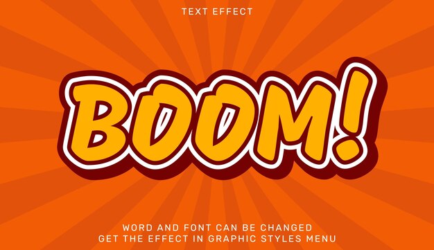 Boom text effect template in 3d design